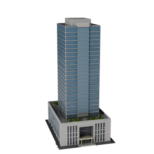 Стеклянный небоскреб 3D модель для Blender - Рендер-ресурс