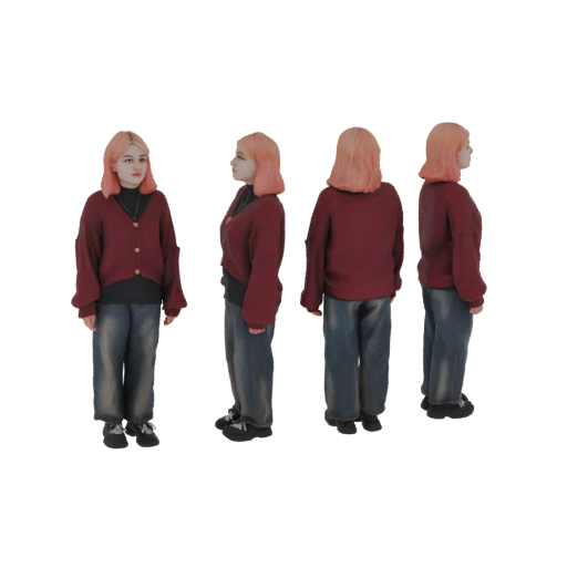 Young Woman in Cardigan and Jeans