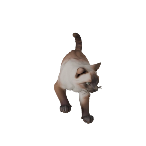 Modelo 3D Gato Siamés de Alto Poligonaje - Detallado Recurso STL para Impresión