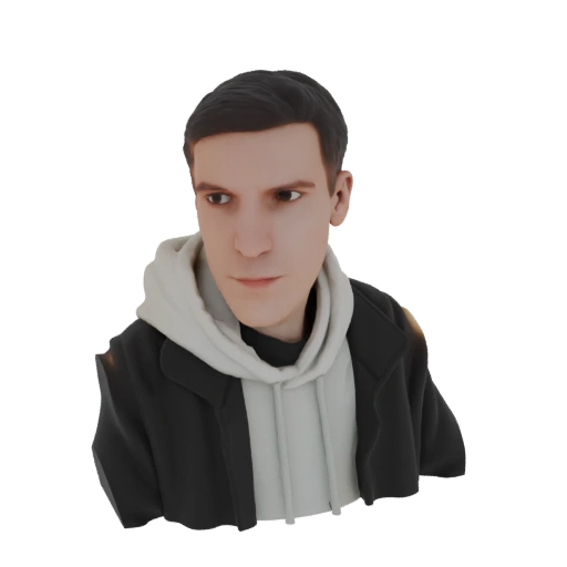 Man in Hoodie and Jacket 3D Model