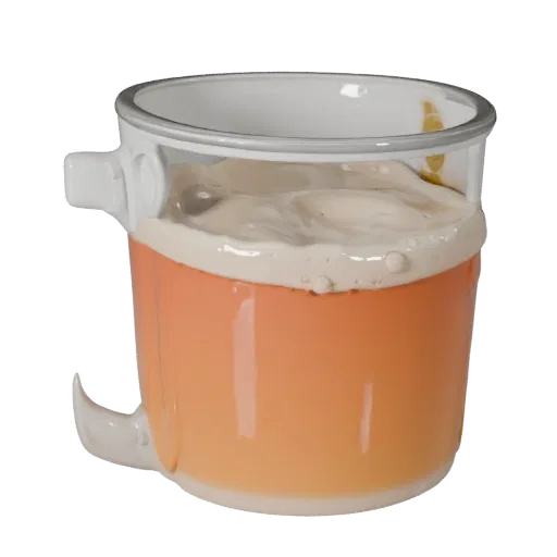 Modelo 3D de Alta Poligonagem de Copo de Chá Smoothie, render de estúdio em close-up, mostrando vidro, formato do recipiente.