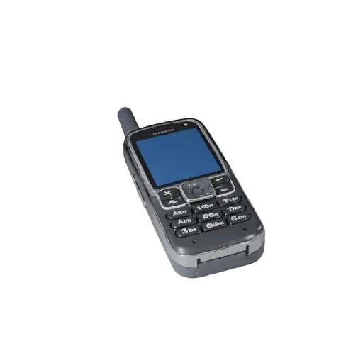Compact Retro Mobile Phone 3D model, three-quarter front view, Unity viewport, showing glass screens, form detail.