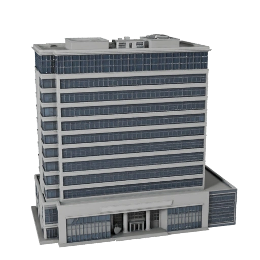 Modèle 3D de Bâtiment de Bureau Gouvernemental Haute Poly pour Archviz