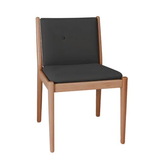 Modern Accent Chair 3D model, home interior, three-quarter front view, Unity viewport, wood detail.