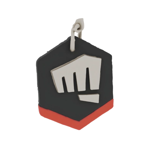 Riot Games Logo Hexagonal Keychain 3D Model