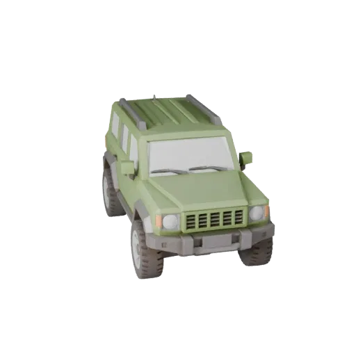 Modelo 3D de SUV de Aventura Baixo Poli para Unity e Unreal