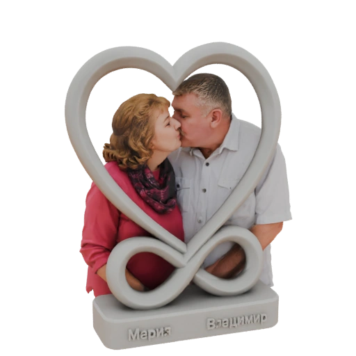 Heart and Infinity Couple Sculpture