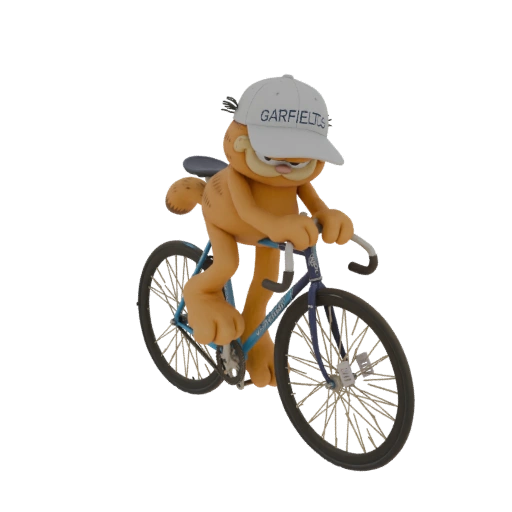 Garfield on Bicycle 3D Model