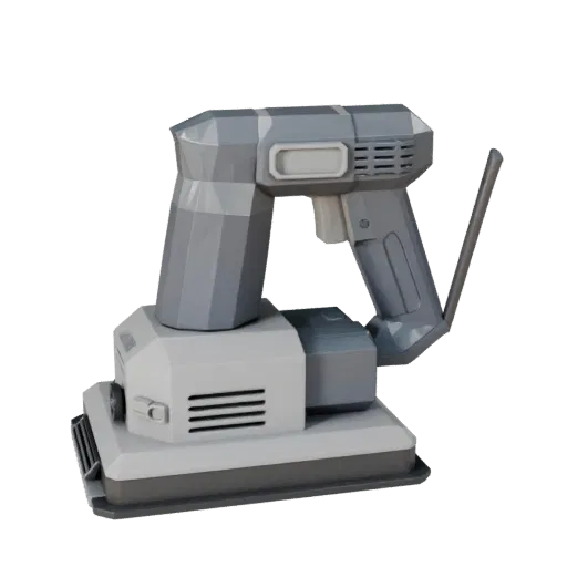 Workshop Sander Low Poly 3D model, game viewport three-quarter view, showing molded plastic, ergonomic handles.
