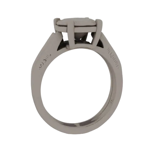 Halo Engagement Ring scene ready 3D model, side view studio render, showing ring silhouette and surface contrast.