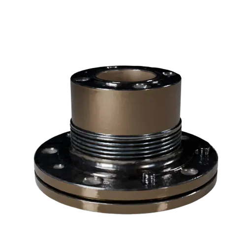 Machined Pipe Flange High Poly 3D model, close-up studio render, showing machined metal, precise part geometry.