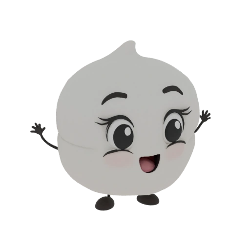 Cute Dumpling Character 3D Model