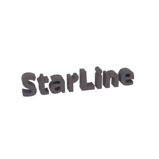 A 3D rendered metallic text logo spelling 'StarLine' against a black background.