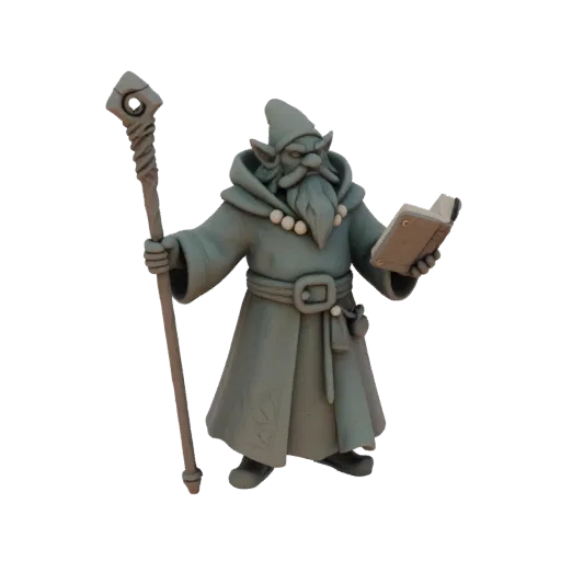 Fantasy Dwarf Wizard Miniature STL