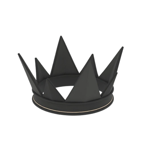 Black Crown with Six Sharp Spikes