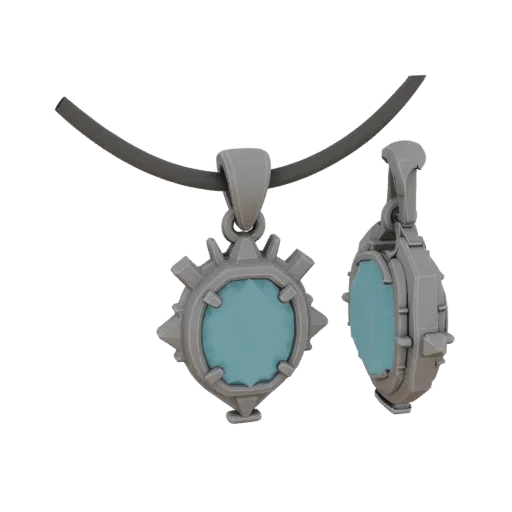 Gemstone Charm print ready 3D model, studio profile shot, showing recognizable pendant proportions and material breaks.