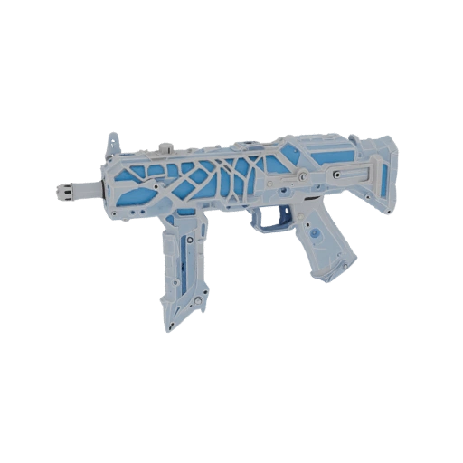 Crystal Submachine Gun with Blue Swirls