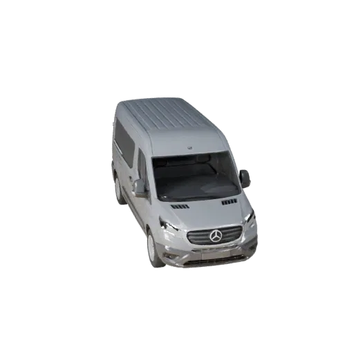 Modèle 3D de fourgon de livraison, vue de jeu en trois quarts, actif de véhicule prêt pour Unreal Engine avec volumétrie de v