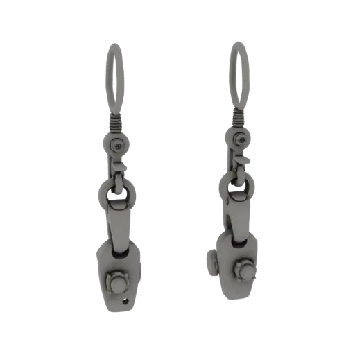 Drop Stud Earrings scene ready 3D model, turntable hero render, showing earring silhouette and surface contrast.