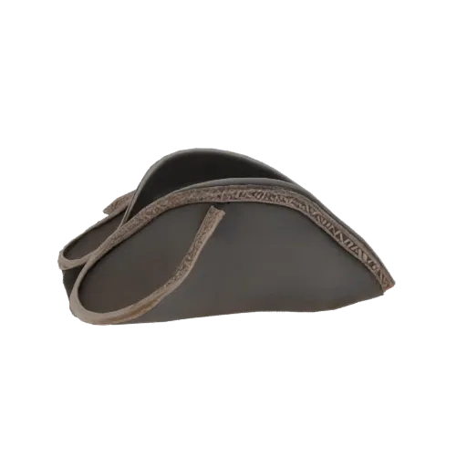 3D model of Peter the Great era tricorne hat with decorative braid along the edges