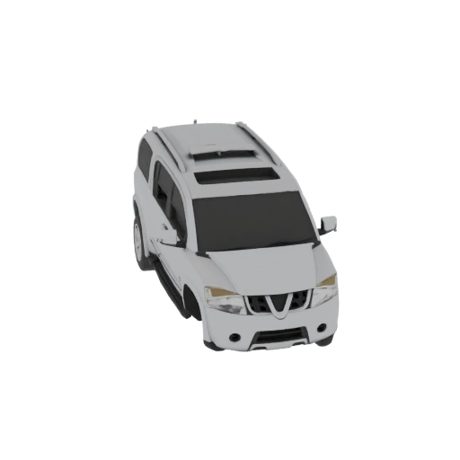 White Nissan Armada SUV 3D Model