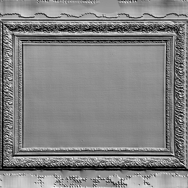 3D model of a baroque carved picture frame with detailed ornamentation
