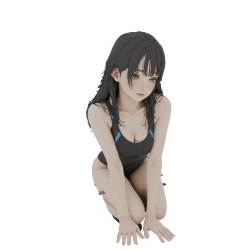 Sad Girl in Swimsuit 3D Model