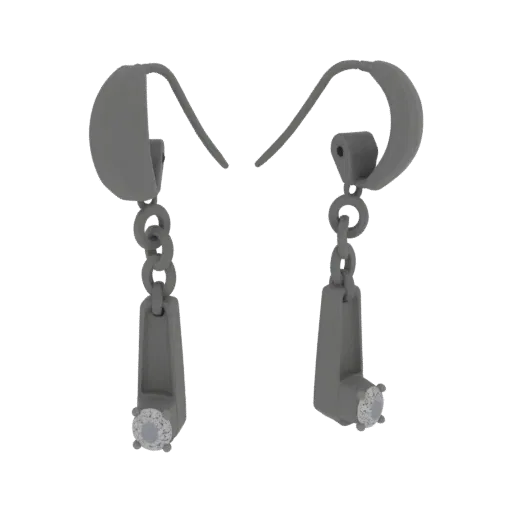 Stud Drop Earrings product viz 3D model, three-quarter studio render, showing earring form, surface, and scale cues.