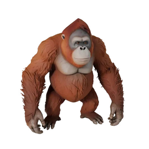Realistic Orangutan 3D Model - Rigged PBR Asset for Games | PBR