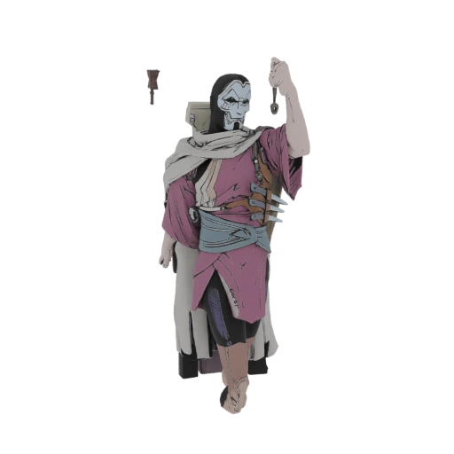 Mysterious Masked Figure with Orb