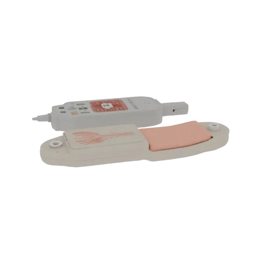 Field Suture Trainer 3D model, three-quarter front view, AR viewer studio render, showing neutral plastics, form detail.