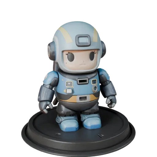 Adventure Robot Figurine collectible 3D model preview showing pose, studio close-up view and surface detail