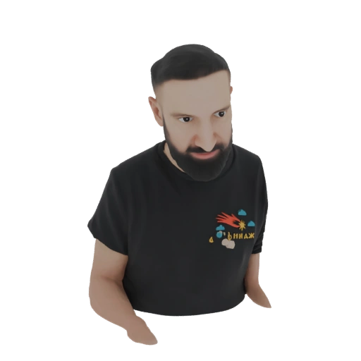 Man in Black T-Shirt with Graphic