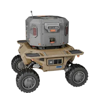 Game Ready Lunar Cargo Rover 3D Model for Realtime Games