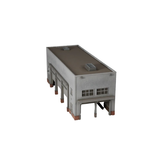 Modèle 3D de bâtiment de centre de données low poly pour jeux et RV
