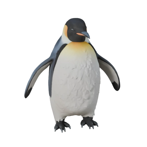 Hoher Poly Kaiserpinguin 3D-Modell - Detailliertes STL-Asset für den Druck