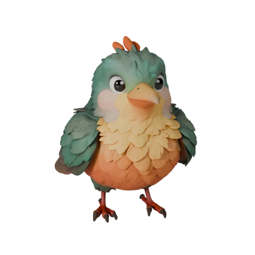 Modelo 3D de Petirrojo Caricatura - Asset Estilizado para Animación | Libre de Derechos