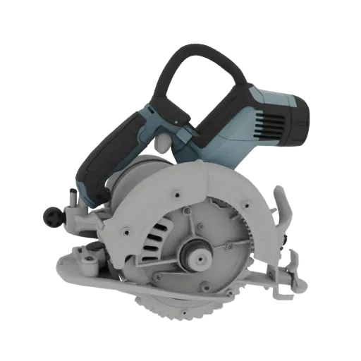 Compact Circular Saw Printable 3D model, isometric STL render, showing molded plastic, ergonomic handles.