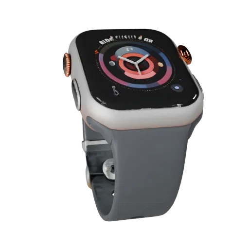 Medical Style Smartwatch Stylized 3D model, stylized isometric render, showing silicone, wearable fit.