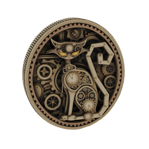 Steampunk Cat Mechanical Sculpture
