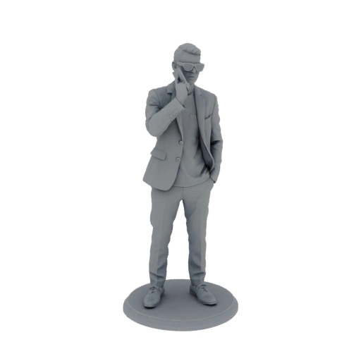 Man in Suit with Sunglasses on Phone 3D Model