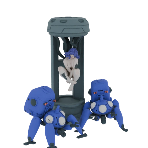 Ghost in the Shell Tachikoma and Motoko Kusanagi Pod 3D Model