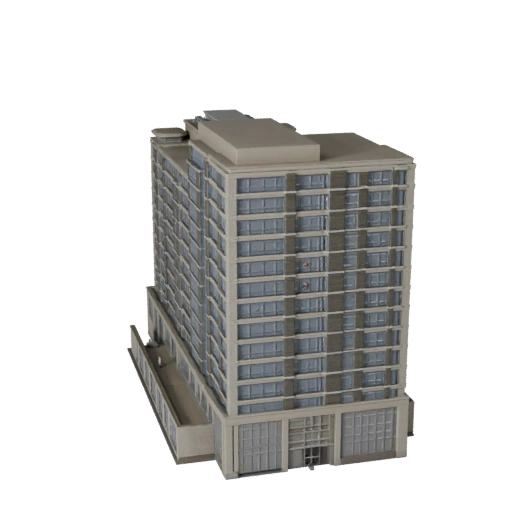 3D модель офисного атриумного здания - Реалистичный актив для архитектурной визуализации