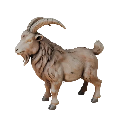 High Poly Goat 3D Model - Detailed STL Asset for Printing | PBR
