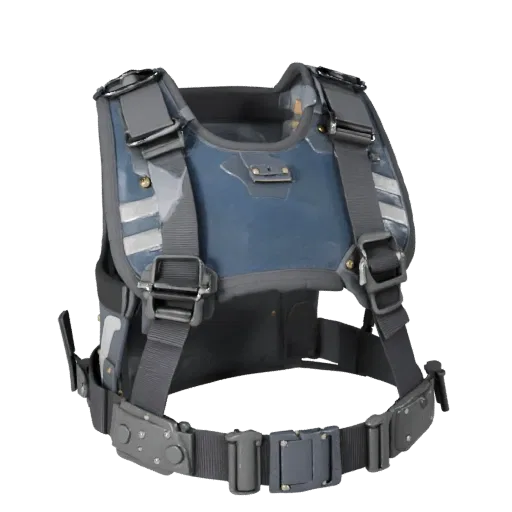 Utility Protective Harness Modular 3D model, isometric modular kit view, showing plastic shells, form detail.