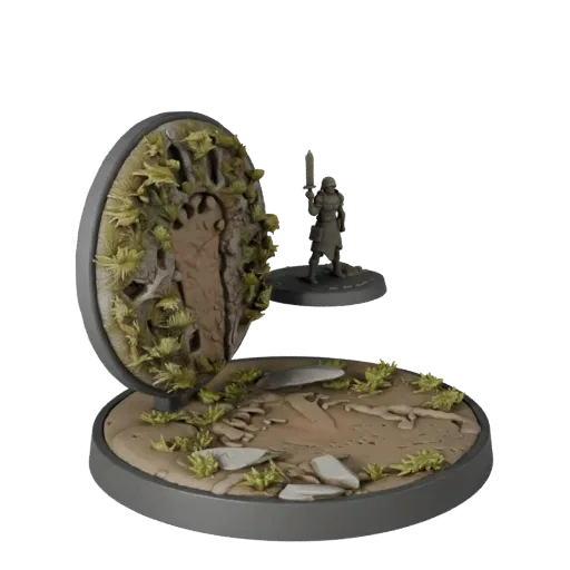 Forest Round Base collectible 3D model preview showing rim shape, studio close-up view, height and ground texture