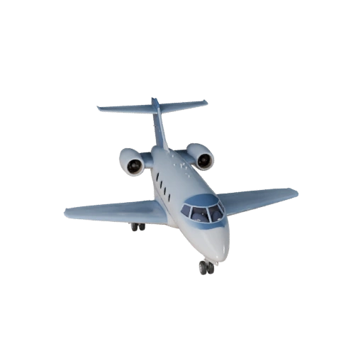 Modelo 3D de Jato Particular Pronto para Jogo para Jogos em Tempo Real - PBR