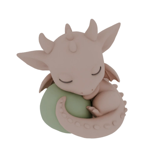 Sleeping Baby Dragon with Orb