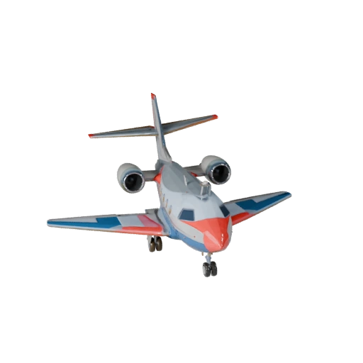 Modelo 3D de Jato Particular de Desenho Animado para Jogos Estilizados Asset PBR