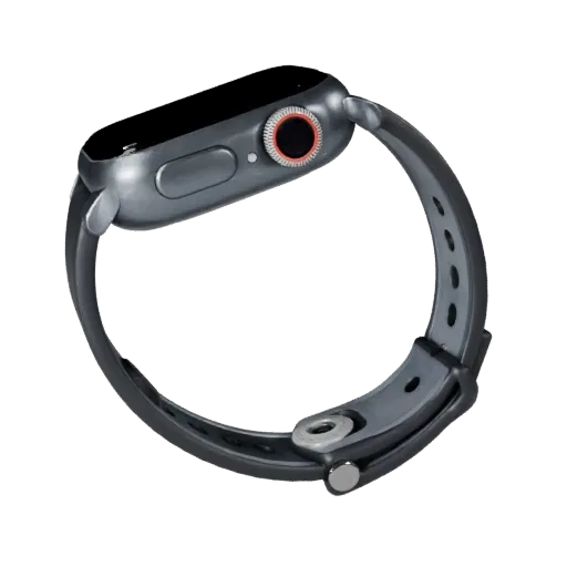 Outdoor Smartwatch Product Viz 3D model, three-quarter studio product render, showing silicone, wearable fit.